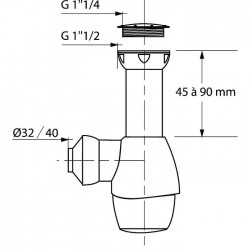 Siphon universel pour équiper tous types de lavabos, vasque et lave-mains - WIRQUIN - Siphons pour lavabo / Bidet / Baignoire...