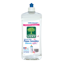 Liquide vaiselle - Peaux sensibles et biberon - Sans parfum - 750 ml - L'ARBRE VERT - Entretien de la vaisselle - DE-228809