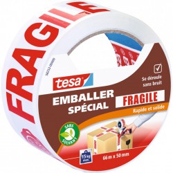 Adhésif emballage "FRAGILE" - 66 m x 50 mm - GPI - Ruban emballage - BR-767590