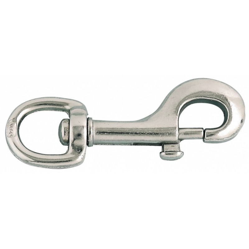 Mousqueton en acier nickelé - A touret - 10 x 63 mm - Accessoire de levage - BR-033941