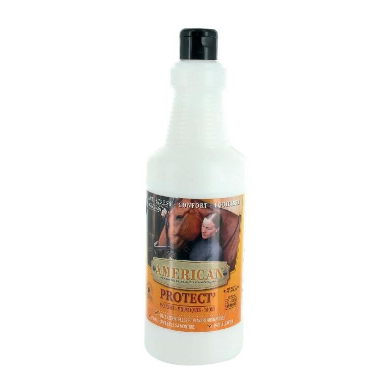 Spray répulsif Mouches et Taons pour chevaux - 1 L - Protect' American - Insectes volants - 43167