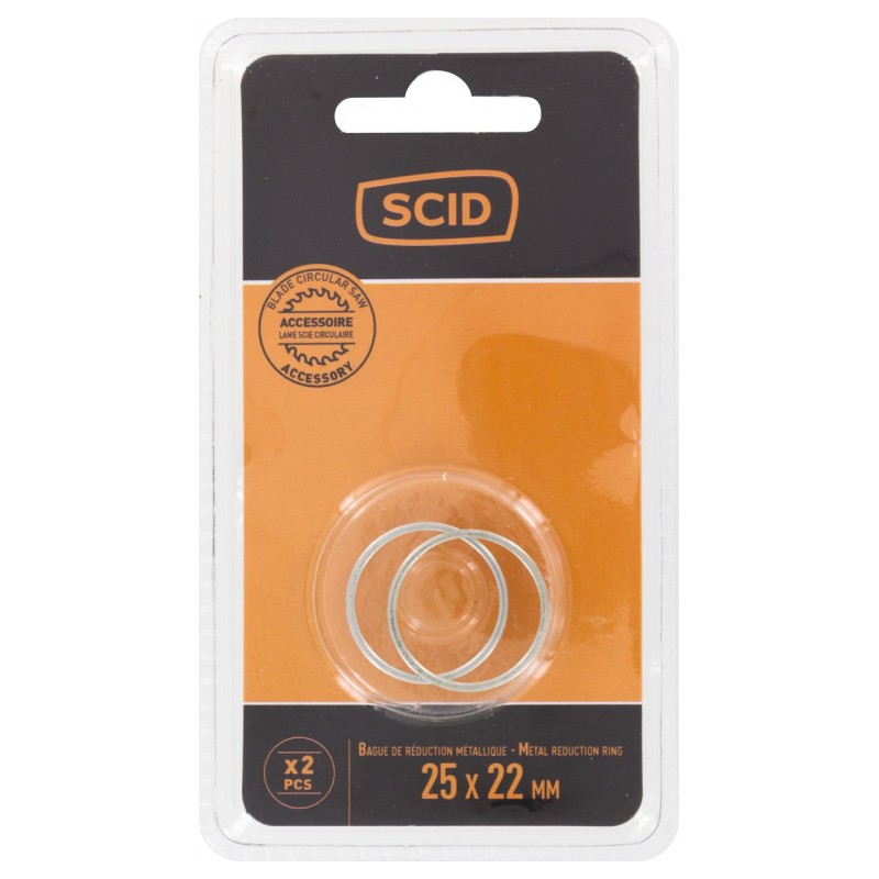 Bague de réduction métal pour lames de scies circulaires - 25,4 x 22,2 mm - SCID - Scie sauteuse / circulaire - BR-231509