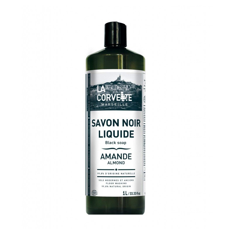 Savon noir liquide ECOCERT parfum Amande - 1 L - LA CORVETTE - Produits multi-usages - DE-242446