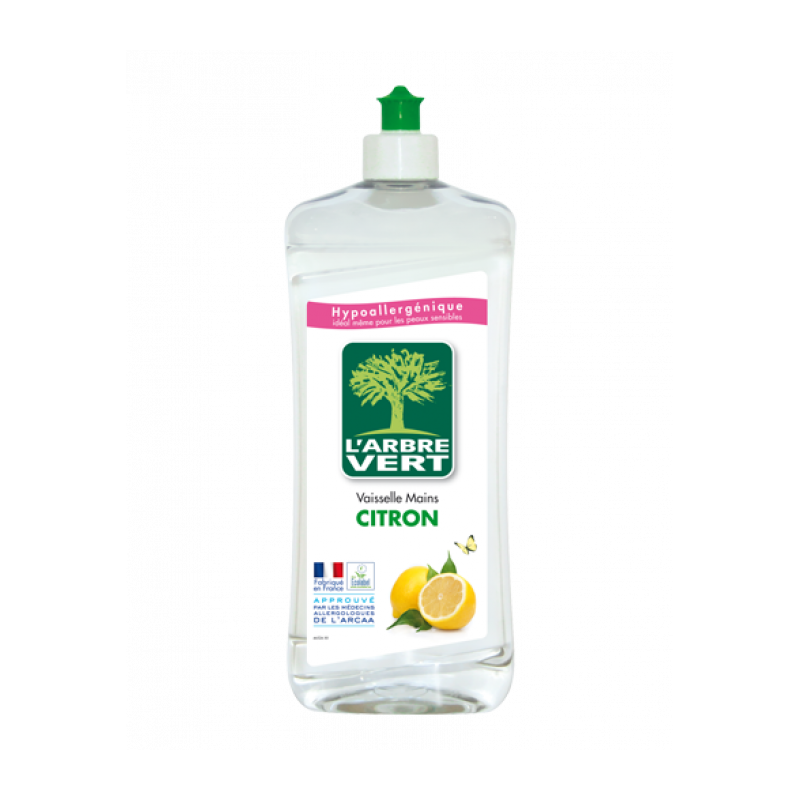 Liquide vaiselle main - Citron - 750 ml - L'ARBRE VERT - Entretien de la vaisselle - DE-228791