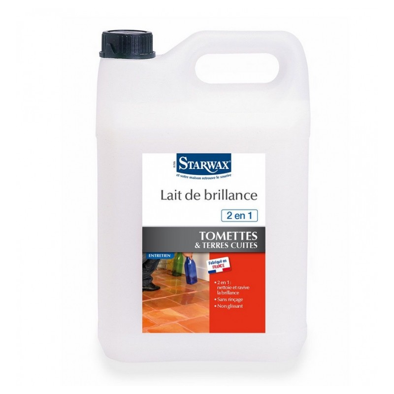 Lait de brillance pour tomettes et terres cuites - 5 L - STARWAX - Entretien des sols - 000350