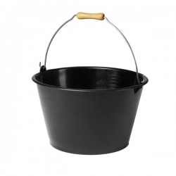 Seau à  vendanges -Plastique - Poignée bois - 15.5 L - Noir - EDA - Seau de jardin - BR-111587