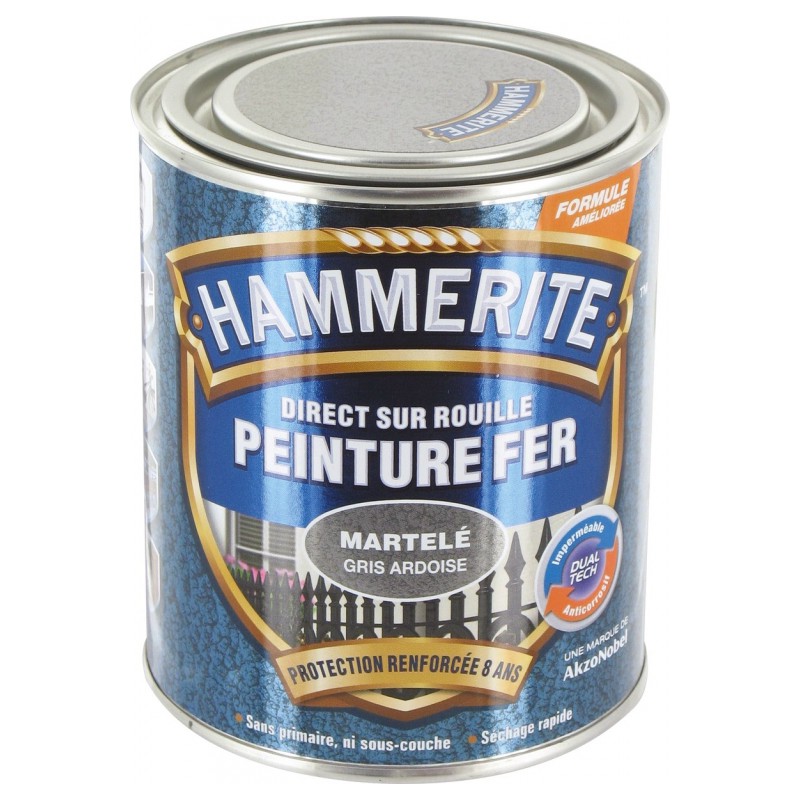 Peinture fer - Martelé Gris - 750 ml - HAMMERITE - Peintures - BR-700469