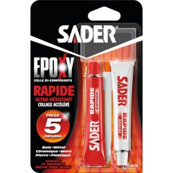 Colle époxy rapide - 2 tubes 15 ml - SADER - Colle - BR-680159