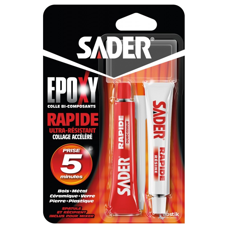 Colle époxy rapide - 2 tubes 15 ml - SADER - Colle - BR-680159