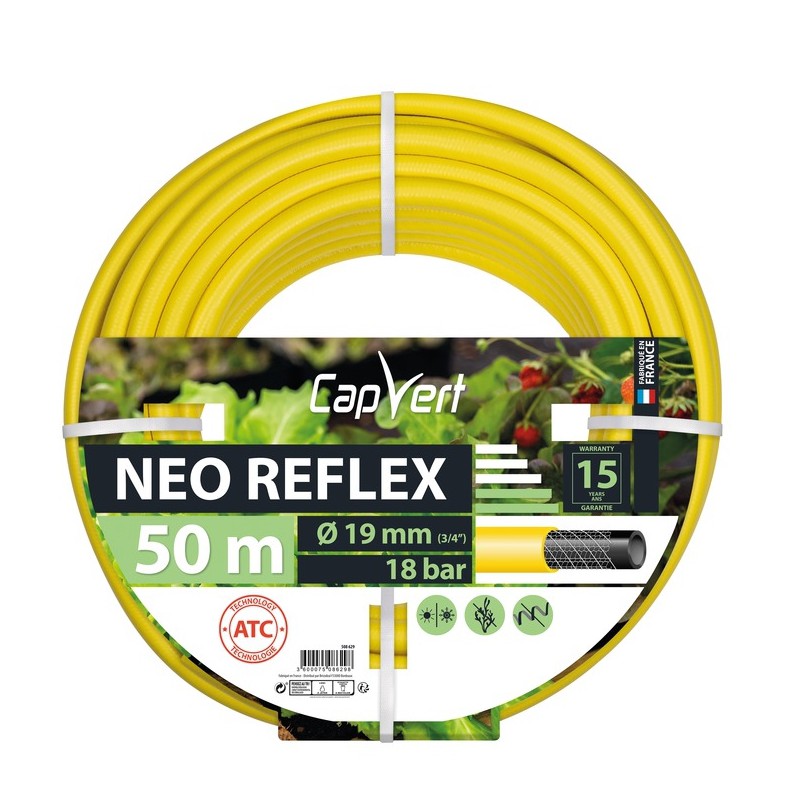 Tuyau d'arrosage Neo Reflex - 19 x 50 M - CAP VERT - Tuyaux d'arrosage - BR-508629