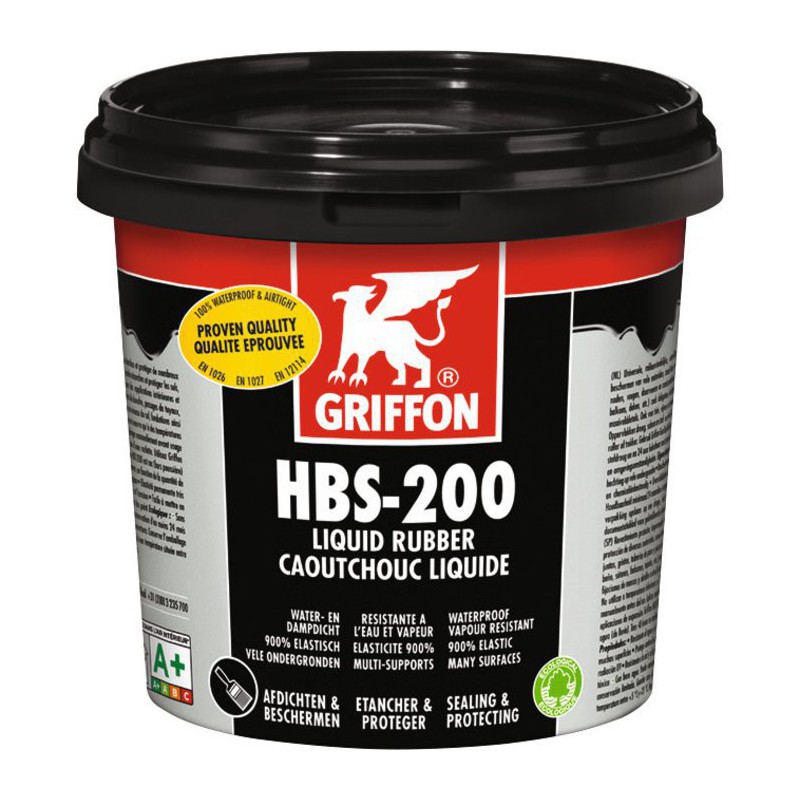 Caoutchouc liquide - Enduit de protection universel étanche - HBS-200 - 1 L - GRIFFON - Enduit anti-humidité / étanchéité - S... Caoutchouc liquide - Enduit de protection universel étanche - HBS-200 - 1 L - GRIFFON - Enduit anti-humidité / étanchéité - S...