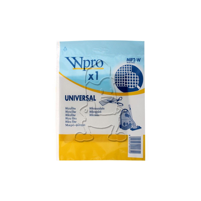 Sac aspirateur Micro-filtre universel - MIF2-W - Lot de 1 - WPRO - Accessoires Aspirateur - 9595364