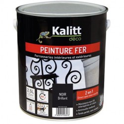 Peinture spécial Fer - Noir - Brillant - 2.5 L - KALITT - Peintures - DE-368316