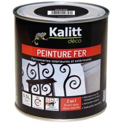 Peinture spécial Fer - Noir - Brillant - 0.5 L - KALITT - Peintures - DE-368150