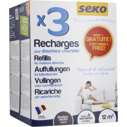 3 sachets de recharge pour absorbeur d'humidité - Parfum neutre - SEKO - Humidité / moisissures - BR-202944