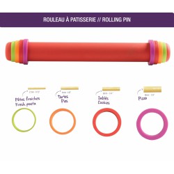 Rouleau à  patisserie - 41 cm - Silicone - ajustable et anti-adhérent- MASTRAD - Accessoires de patisserie - DE-160465