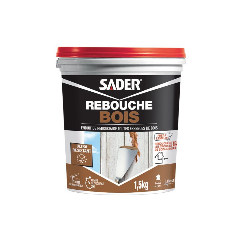 Enduit de rebouchage spécial Bois - 1.5 Kg - SADER - Enduit de rebouchage - DE-518697