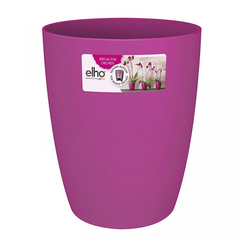 Pot haut spécial orchidée - Brussels - H 12.5 cm - Cerise - ELHO - Pots ronds - DE-402511