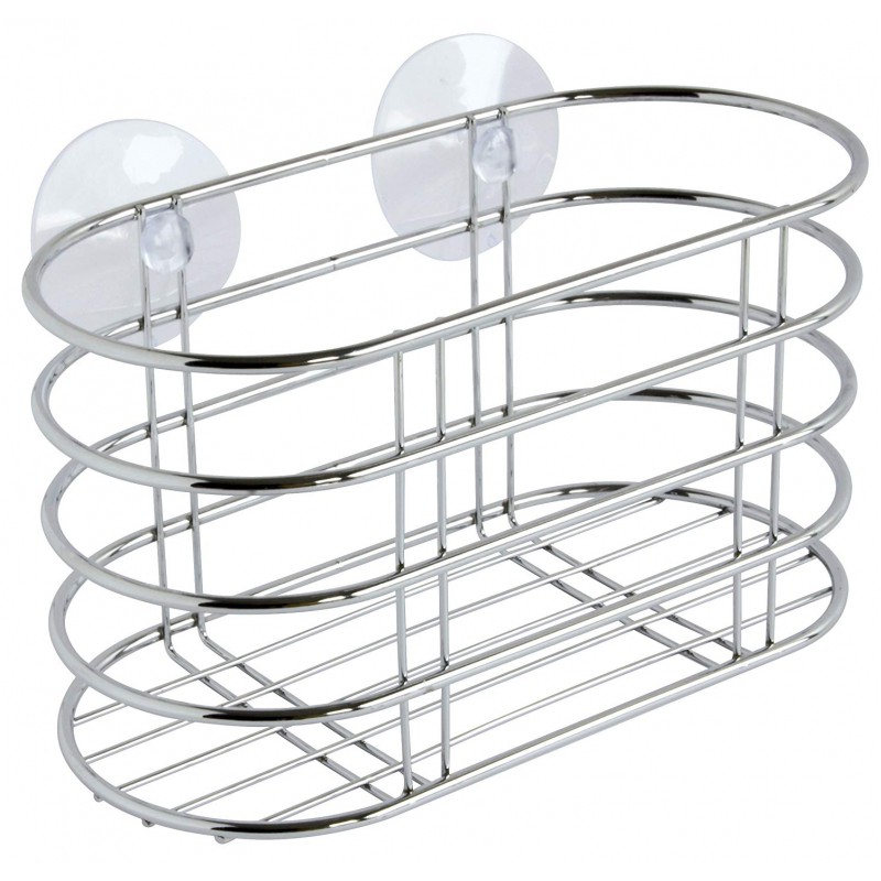 Panier de rangement en métal chrome - Ventouse - Collection Broadway - GELCO - Accessoires salle de bain - BR-748059