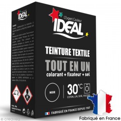 Teinture textile Tout en Un - Poudre - Noir - 350 Grs - IDEAL - Teinture textile - DE-582320