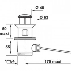 Bonde vissante de lavabo - Laiton chromé-poli - Bondes pour lavabo / Bidet / Douche - SI-437003