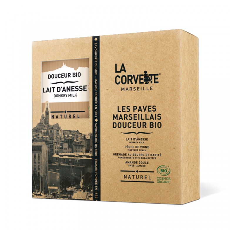 Coffret Pavés Marseillais Douceur Bio - 4 parfums - LA CORVETTE - Beauté - Santé - DE-242454