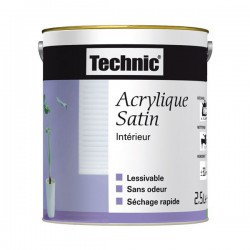 Peinture acrylique satin - Vert tendre - 0.5 L - TECHNIC - Peintures - DE-124362