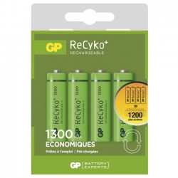 4 piles rechargeables - Recyko 130AAHCE-2FRB4 / AA - GP - Pile rechargeable - DE-812891