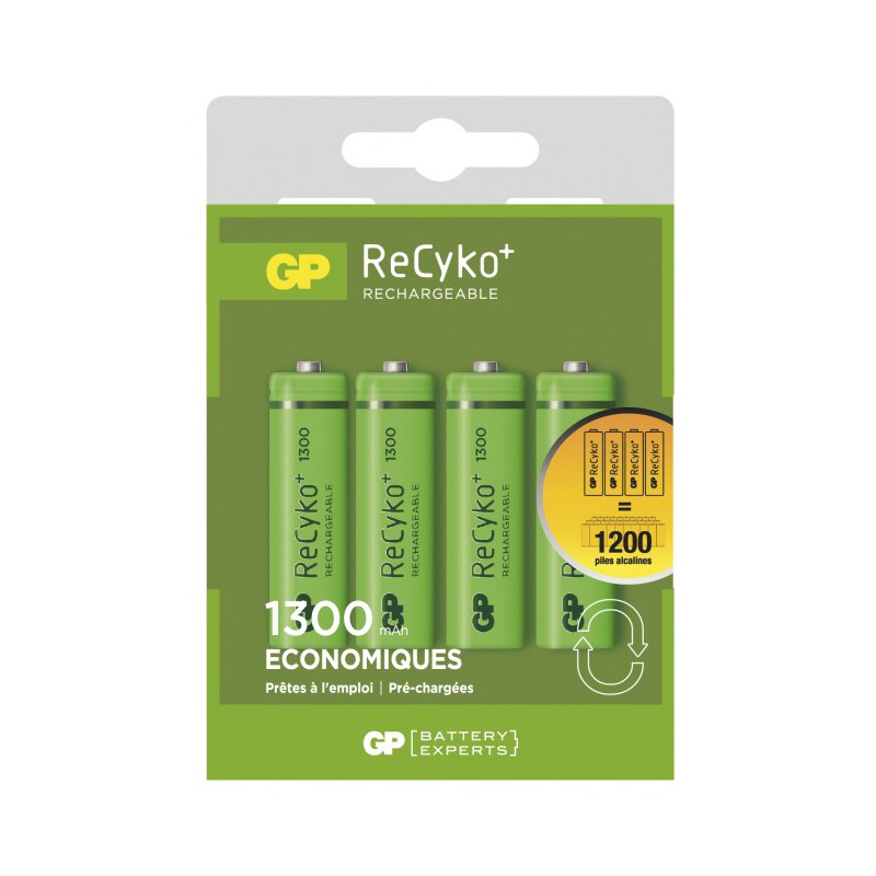 4 piles rechargeables - Recyko 130AAHCE-2FRB4 / AA - GP - Pile rechargeable - DE-812891