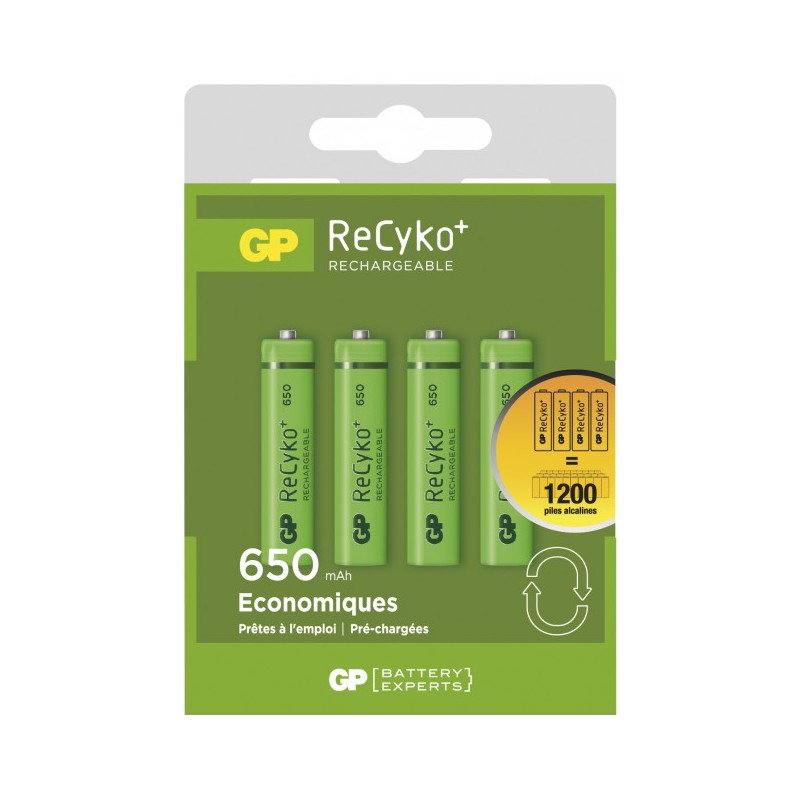 4 piles rechargeables - Recyko 65AAAHCE-2FRB4 / AAA - GP - Pile rechargeable - DE-388777