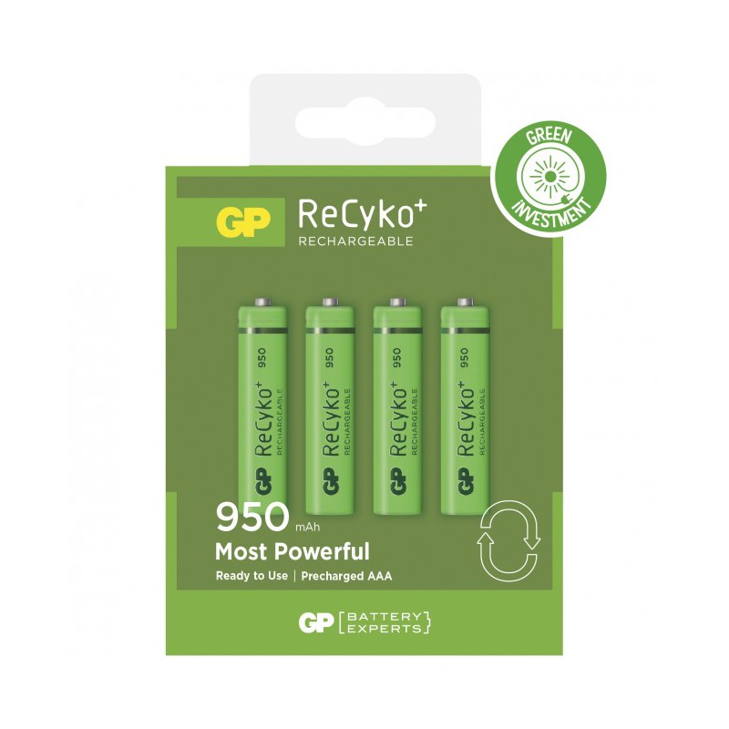 4 piles rechargeables - Recyko 100AAAHCE-2GBW4 / AAA - GP - Pile rechargeable - DE-390112