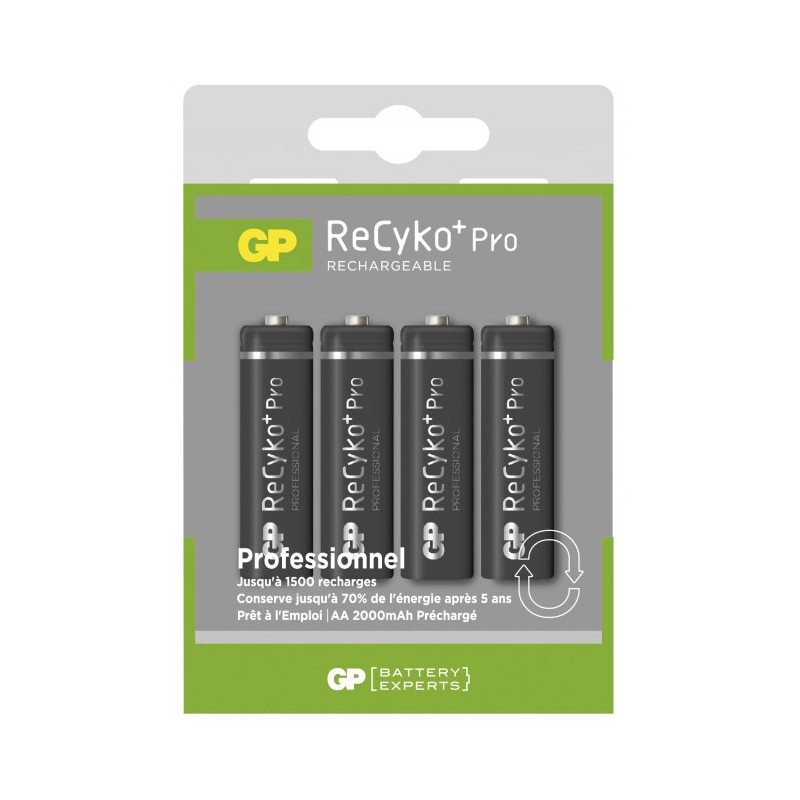 4 piles rechargeables - Recyko Pro 210AAHCBE-2FRB4 / AA - GP - Pile rechargeable - DE-812792