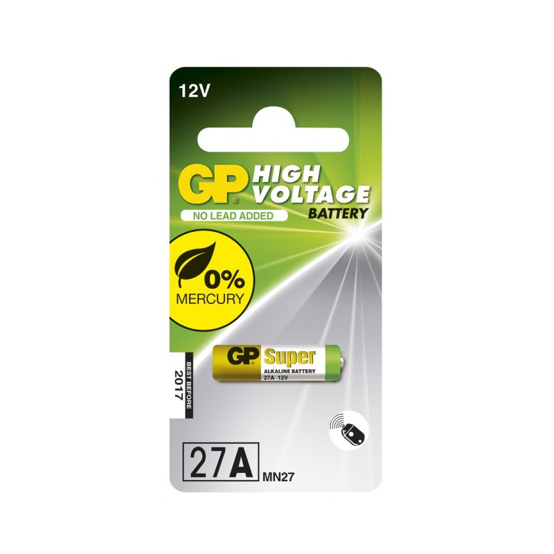 Pile alcaline - High Voltage - Ultra spéciale - 12V - 27AF - GP - Pile classique - DE-273896 Pile alcaline - High Voltage - Ultra spéciale - 12V - 27AF - GP - Pile classique - DE-273896