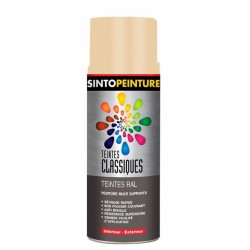 Peinture multi-supports - Teintes classiques RAL - Beige satiné - 400 ml - SINTO - Peinture aérosol - 925100S