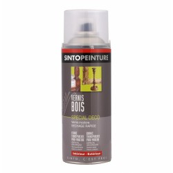 Vernis bois en aérosol - Incolore Mat - 400 ml - SINTO - Peinture aérosol - 140504