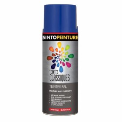 Peinture multi-supports - Teintes classiques RAL - Bleu vintage brillant - 400 ml - SINTO - Peinture aérosol - 925080S