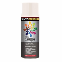 Peinture multi-supports - Teintes classiques RAL - Blanc crème brillant - 400 ml - SINTO - Peinture aérosol - 140459