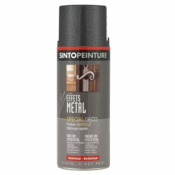 Peinture aérosol - Effet métal - Noir mat ferronerie - 400 ml - SINTO - Peinture aérosol - 140498