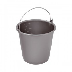 Seau ménager en plastique avec anse - 5 L - Gris - ALUMINIUM & PLASTIQUE - Bassine et seau - DE-289306