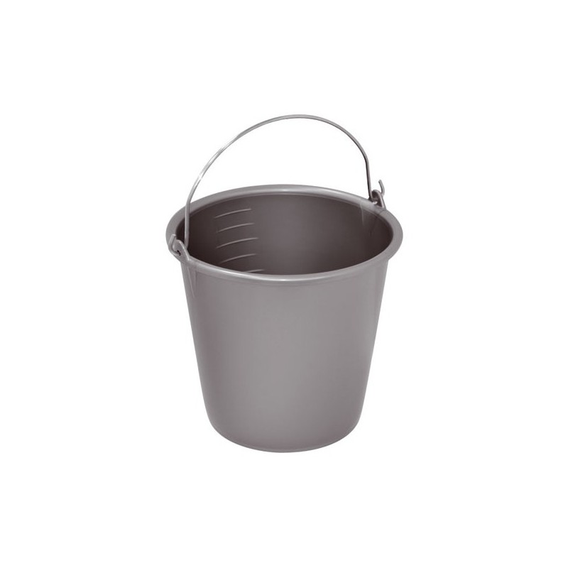 Seau ménager en plastique avec anse - 5 L - Gris - ALUMINIUM & PLASTIQUE - Bassine et seau - DE-289306