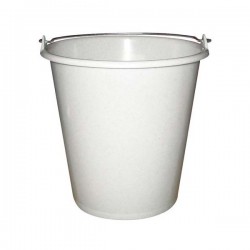 Seau ménager en plastique avec anse - 5 L - Blanc - ALUMINIUM & PLASTIQUE - Bassine et seau - DE-654111