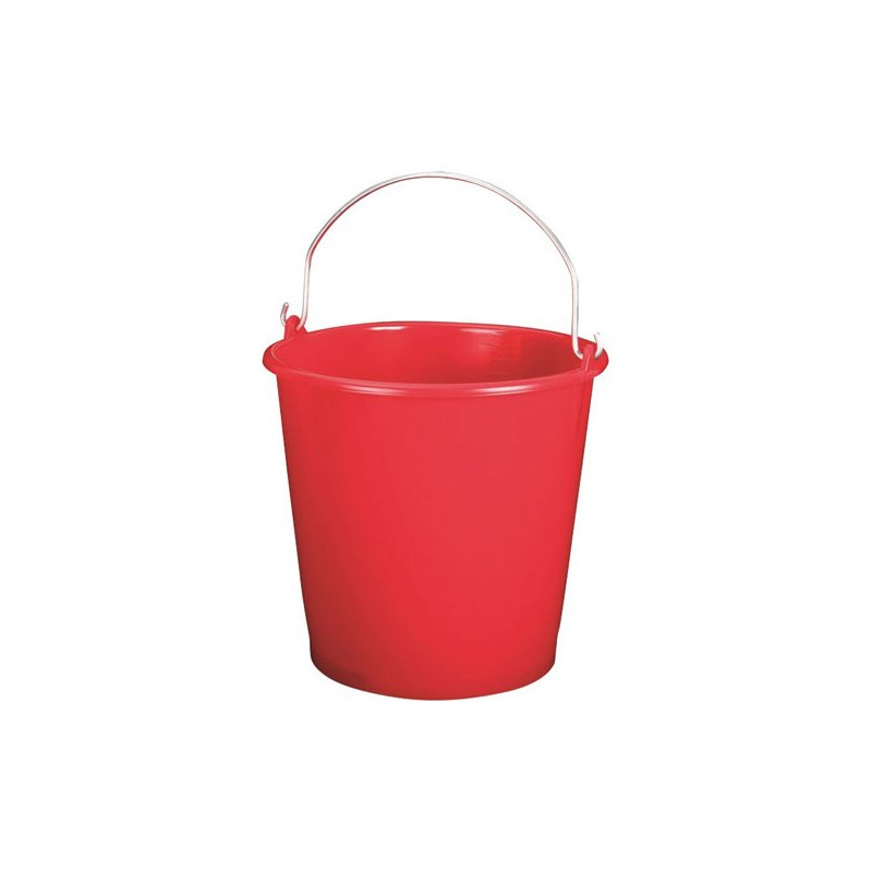 Seau ménager en palstique avec anse - 5 L - Rouge - ALUMINIUM & PLASTIQUE - Bassine et seau - DE-654129