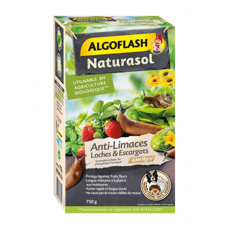 Anti-Limaces, Loches et Escargots - En granulés - 750 Grs - ALGOFLASH - Traitements Insectes / maladies - DE-257493