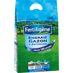 Engrais pour gazon + antimousse - Longue durée - 4 Kg - FERTILIGENE - Engrais et activateur - BR-131088