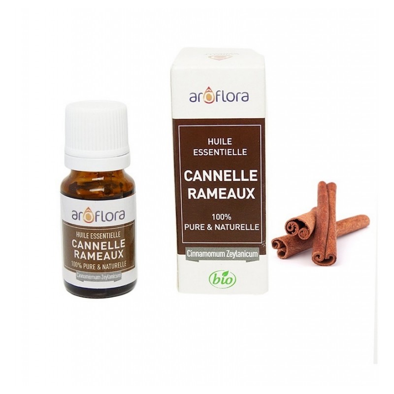 Huile essentielle BIO de Cannelle Rameau 100% pure et naturelle -10 ml - AROFLORA - Huiles essentiellles - DE-198408