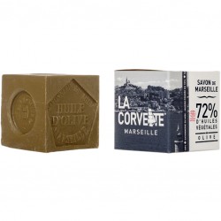 Cube de Savon de Marseille - Olive - 200 Grs - LA CORVETTE - Bain, savons et soins du corps - DE-683110