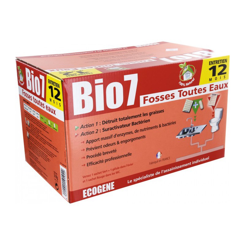 Entretien fosse toutes eaux - 24 doses - Bio 7 - ECOGENE - Canalisations / fosses - BR-289779