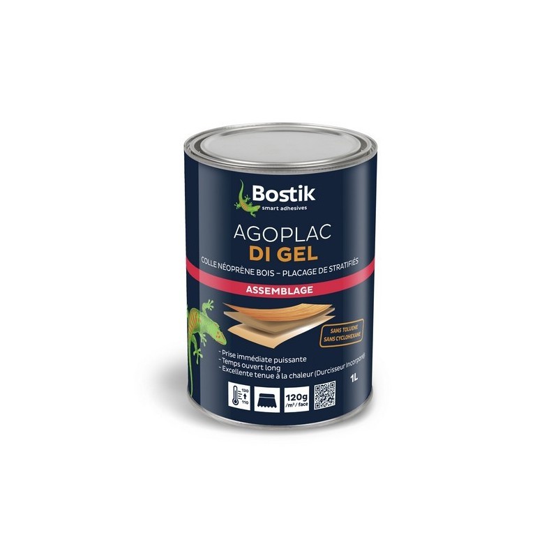 Colle contact gel avec Durcisseur Incorporé - Agoplac Di Gel - 1 L - BOSTIK - Colle - DE-631770