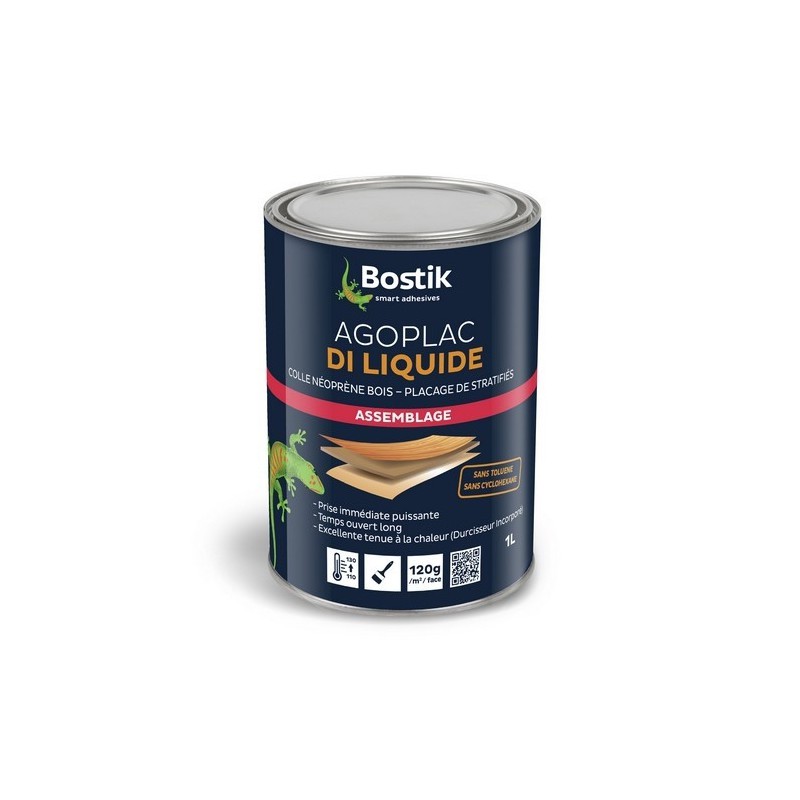 Colle contact liquide avec Durcisseur Incorporé - Agoplac Di Liquide - 1 L - BOSTIK - Colle - DE-630400