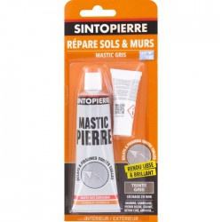 Mastic de réparation pour pierre, carrelage, marbre - Répar' Sols et Murs - Gris - 100 Grs - SINTO - Mastic de réparation - B...